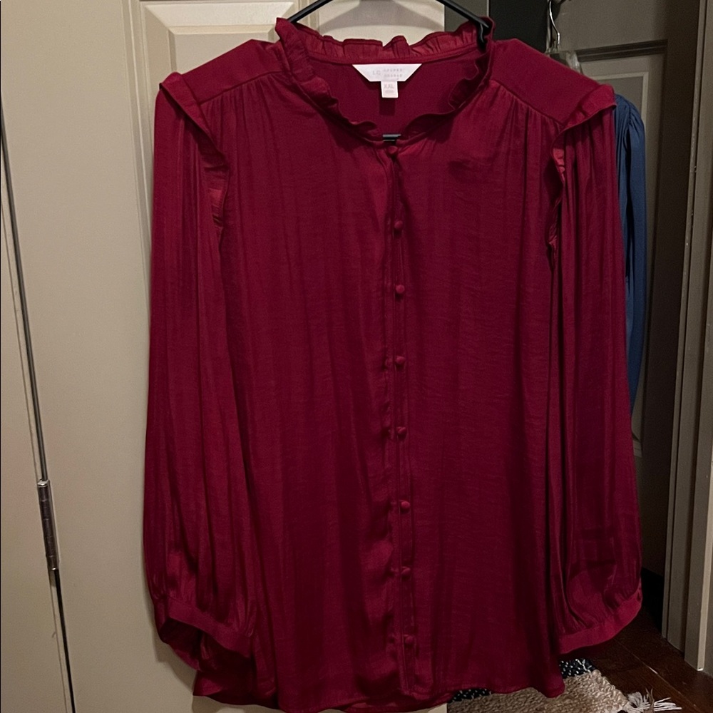 LC Lauren Conrad Deep Red Blouse